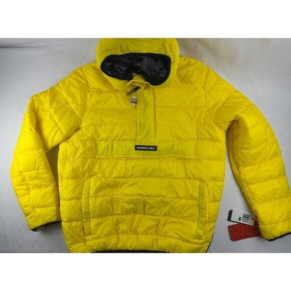 NWT Members Only Men's Popover Puffer Down Jacket Yellow Size Large - Picture 2 of 9